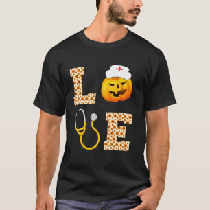 Liebe Nurse 2021 Pumpkin Halloween Funny Nurse Hal T-Shirt