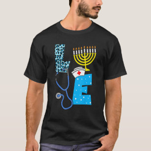 Liebe Nurse Hanukkah Jüdische Nursen Chanukah PJs  T-Shirt