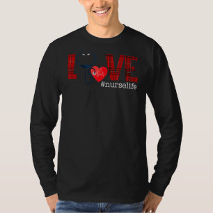 Liebe Nurse Life Buffalo Kariert Klinik zur Pflege T-Shirt