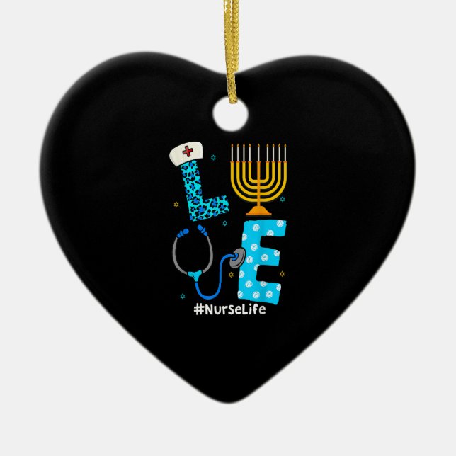 Liebe Nurse Life Hanukkah Dekoration Menorah Match (Vorne)