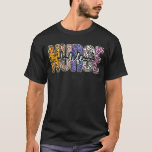 Liebe Nurse Life Leopard Liebe Nurse Heartbeat Med T-Shirt