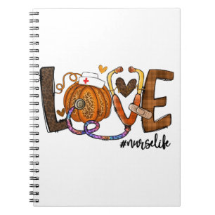 Liebe Nurse Life Pumpkin Leopard Fall Halloween Notizblock