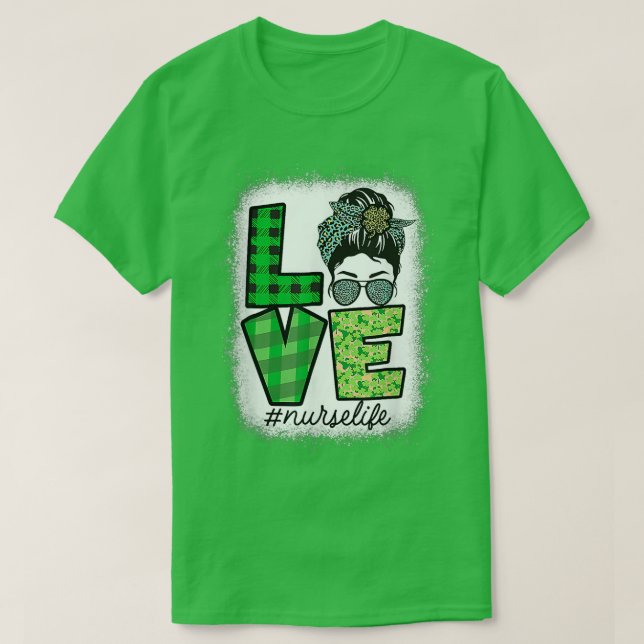 Liebe Nurse Life St. Patricks Day irisch T-Shirt (Design vorne)