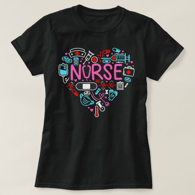 Liebe Nurse Niedlich Nurse ER Nurse RN Nurse CNA N T-Shirt (Design vorne)