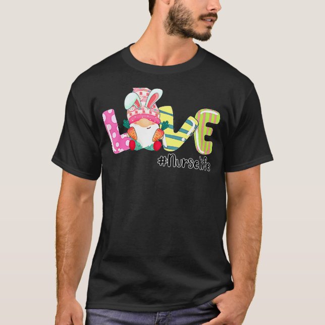 Liebe Nurse Osterfest Sonniges Stethoskop Mutterta T-Shirt (Vorderseite)