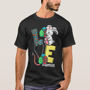 Liebe Nurse Ostern Bunny Eggs Stethoscope Niedlich T-Shirt