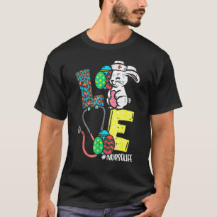 Liebe Nurse Ostern Bunny Eggs Stethoscope Niedlich T-Shirt