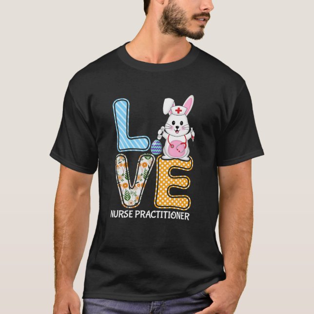 Liebe Nurse Practitioner Bunny Stethoscope Oster E T-Shirt (Vorderseite)