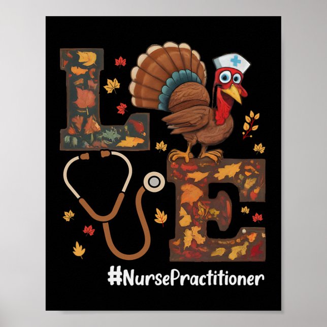 Liebe Nurse Practitioner NP Erntedank Türkei Fal Poster (Vorne)