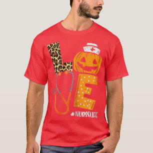 Liebe Nurse Pumpkin Leopard Fall Halloween T T-Shirt