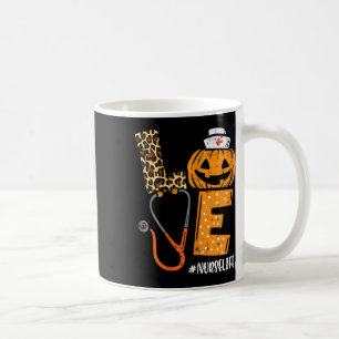 Liebe Nurse Pumpkin Leopard Fall Halloween Thanksg Kaffeetasse