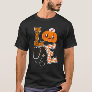 Liebe Nurween Pumpkin Fall Nurses Kostüm W T-Shirt
