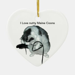 Liebe nutty Maine Coons Keramikornament