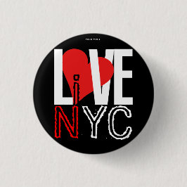 Liebe NYC leben im NYC Knopf-roten Schwarzen Button