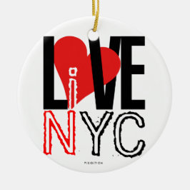 Liebe NYC lebt in NYC Ornament Schwarz-weiß