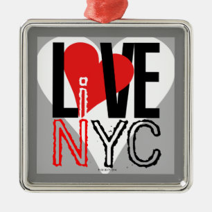 Liebe NYC live in NYC Square Ornament Gray