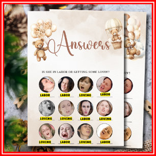 LIEBE ODER ARBEITSBAR Kinderduschenspiel Niedliche Einladung