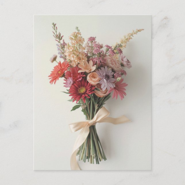 Liebe oder Freundschaft - Elegantes Bouquet Postkarte (Vorderseite)