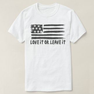 Liebe oder verlass der amerikanischen Flagge T-Shirt