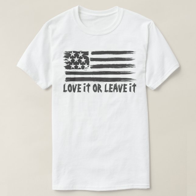 Liebe oder verlass der amerikanischen Flagge T-Shirt (Design vorne)