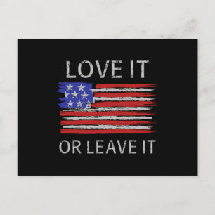 Liebe oder verlass der USA-Flagge Postkarte