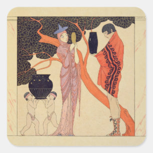 Liebe (ohne Papier) Quadratischer Aufkleber