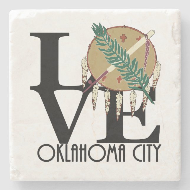 LIEBE Oklahoma City Steinuntersetzer (Vorderseite)