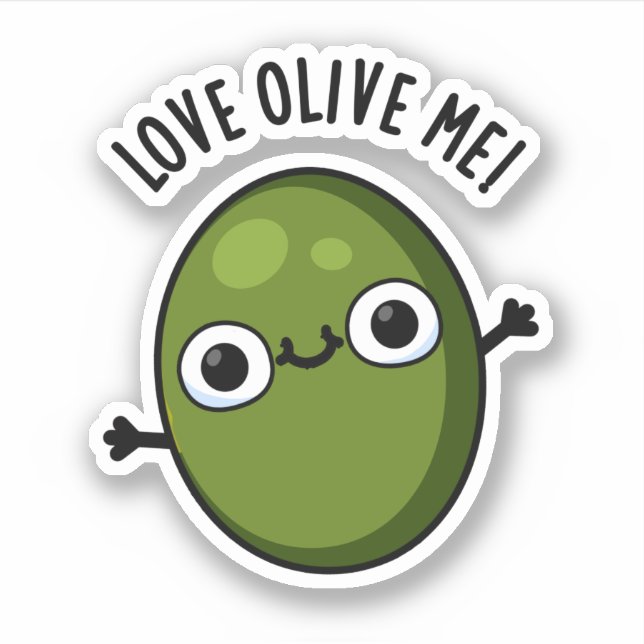 Liebe Olive Me Funny Food Puff Aufkleber (Vorderseite)