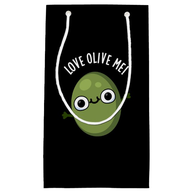 Liebe Olive Me Funny Food Puff Dark BG Kleine Geschenktüte (Vorderseite)