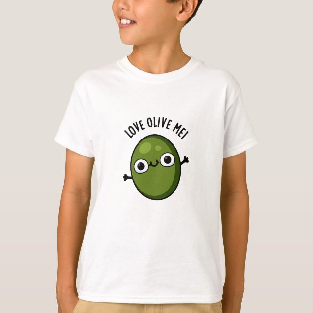 Liebe Olive Me Funny Food Puff T-Shirt (Vorderseite)