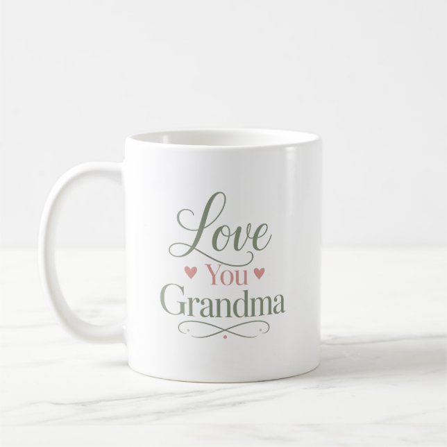 Liebe Oma Elegantes Geschenk Kaffeetasse (Links)