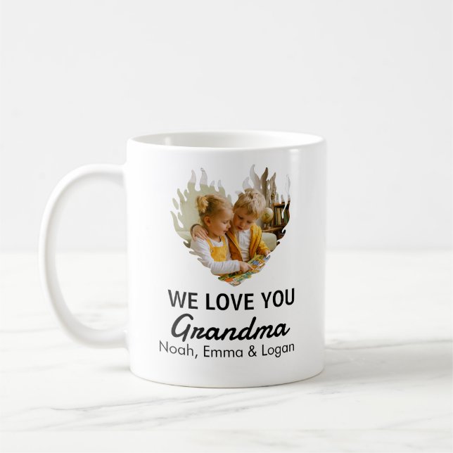Liebe Oma Herz Foto Kaffeetasse (Links)