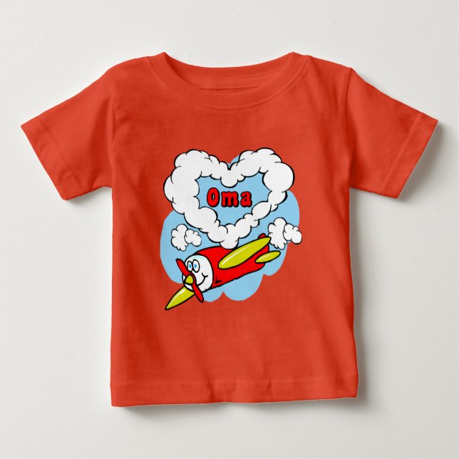 Liebe Oma Kids Flugzeug Baby T-shirt (Vorderseite)