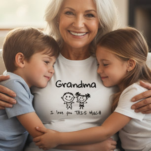 Liebe Oma Kinderkunst personalisiertes Geschenk T-Shirt