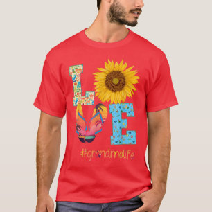 LIEBE Oma Life Flip Flops Sonnenblumen Sommermonat T-Shirt