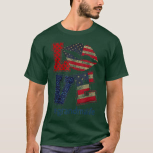 Liebe Oma Life Kiss Lips Fahne T-Shirt