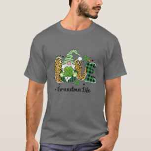 Liebe Oma Life St Patrick Day Leopard und Kariert T-Shirt