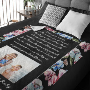 Liebe Oma   Personalisiertes Foto & Brief Fleecedecke