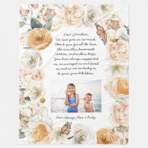 Liebe Oma   Personalisiertes Foto & Brief Fleecedecke