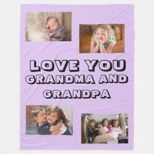 Liebe Oma und Opa Sans Serif 4 Fotos Fleecedecke