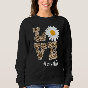 Liebe Omi Life Leopard Daisy Blume Sweatshirt