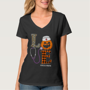Liebe Oncology Nurse Leopard Pumpkin Halloween Nur T-Shirt