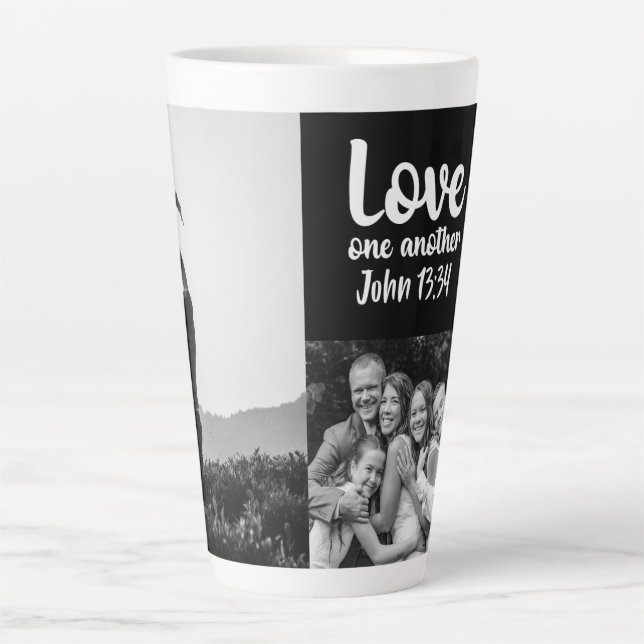 Liebe One Another John 13:34 Personalisierte Latte Milchtasse (Vorderseite)