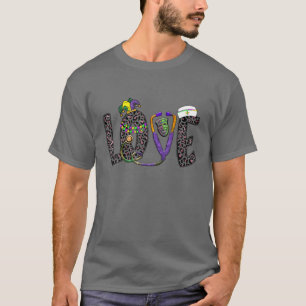 Liebe Onkologie Nurse Leopard Mardi Gras Festival T-Shirt