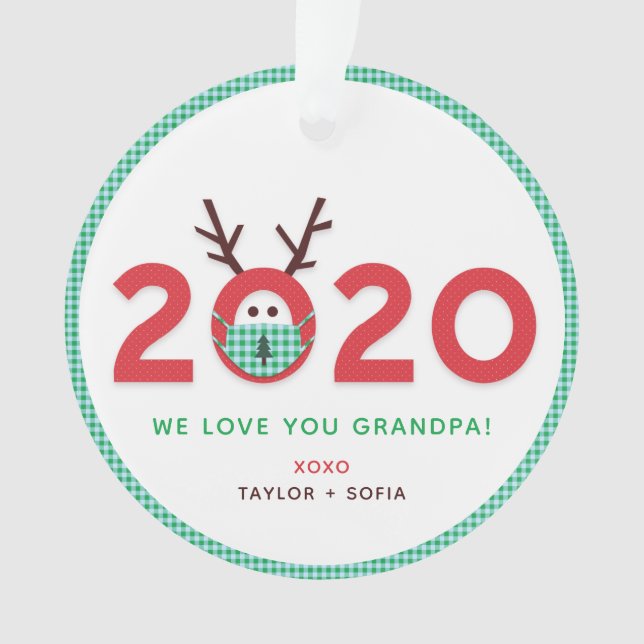 Liebe Opa 2020 Custom Foto Acrylic Ornament (Vorderseite)