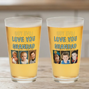 Liebe Opa 6 Fotos blaues Bier Glas
