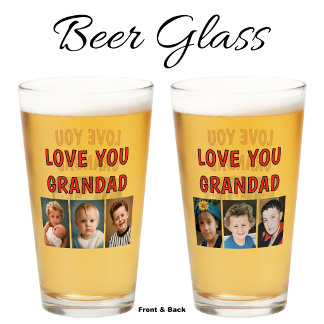 Liebe Opa 6 Fotos rotes Bier Glas