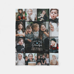 Liebe Opa/Grampa/andere FotoCollage Fleecedecke