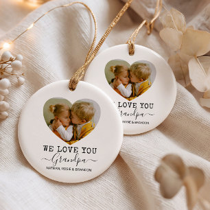 Liebe Opa Herz Foto Weihnachtsbaum Ornament