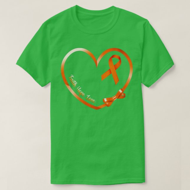 Liebe Orange Ribbon Leukemia Awar T-Shirt (Design vorne)
